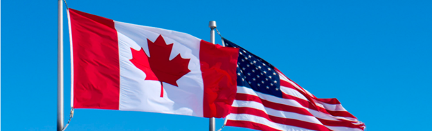 US and Canadian Flag