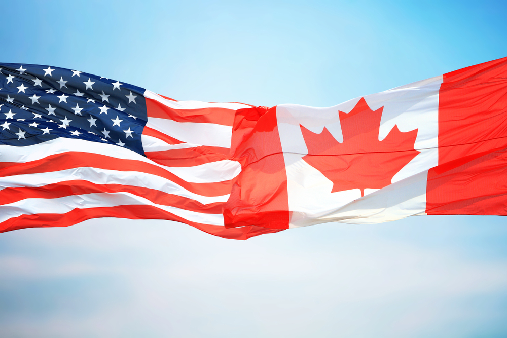 U.S. and Canadian Flags